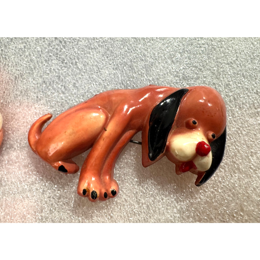 Vintage Hound Dog Brooch 1945 Nicholas Barbieri Pat. 140888 Early Plastic Pin